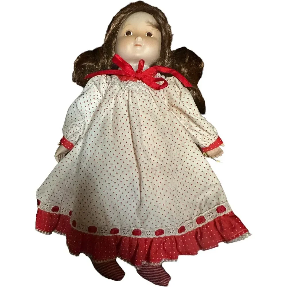 Vintage Porcelain Christmas Morning Holly Hobby Doll Gorham  13